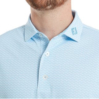 FootJoy Scallop Geo Pique polo de hombre, blue reef