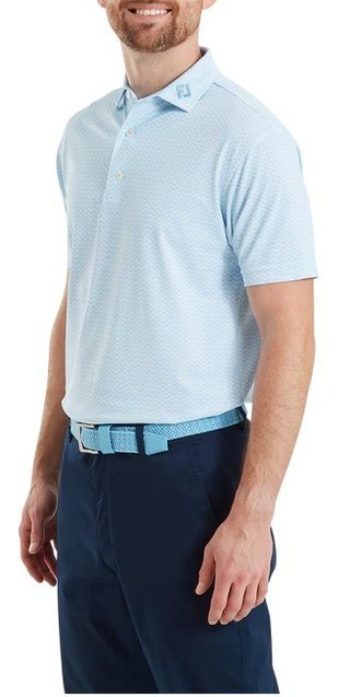 FootJoy Scallop Geo Pique polo de hombre, blue reef