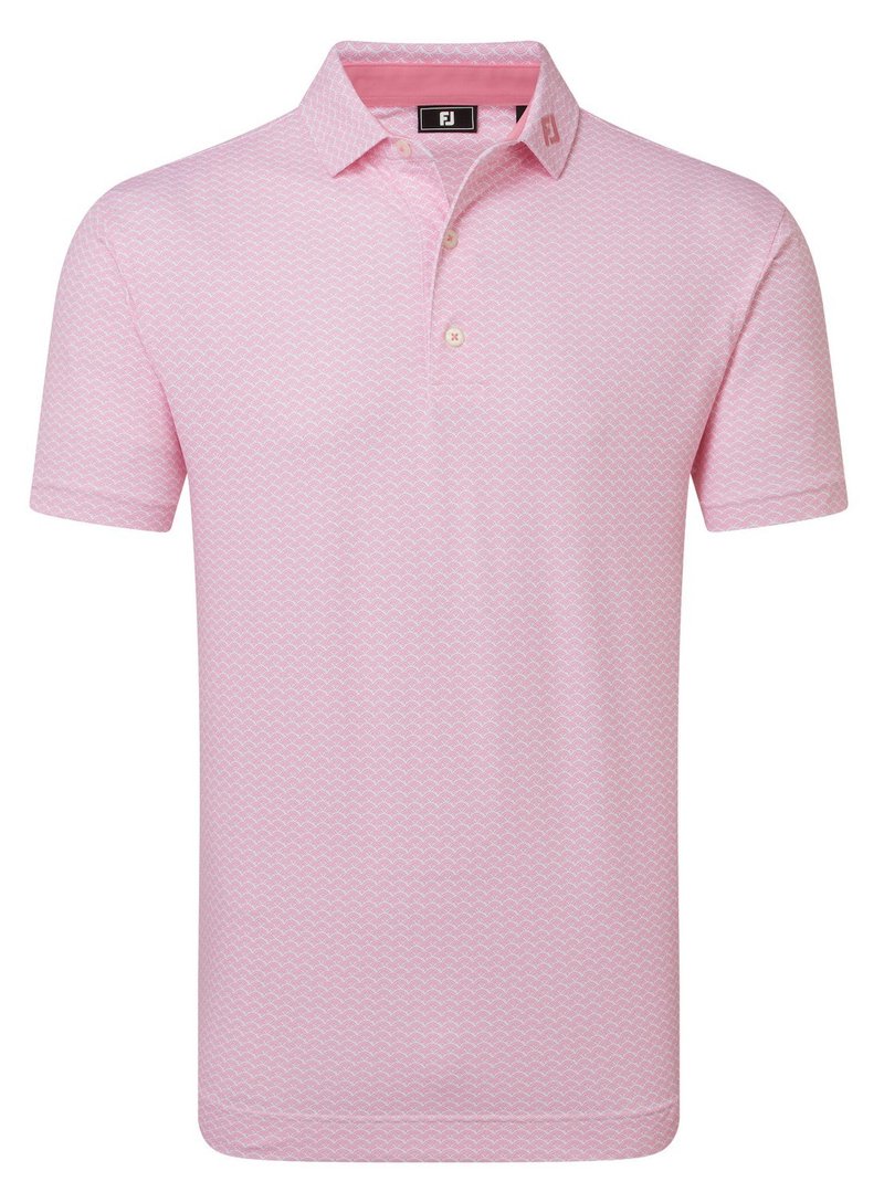 FootJoy Scallop Geo Pique polo de hombre, pink pop
