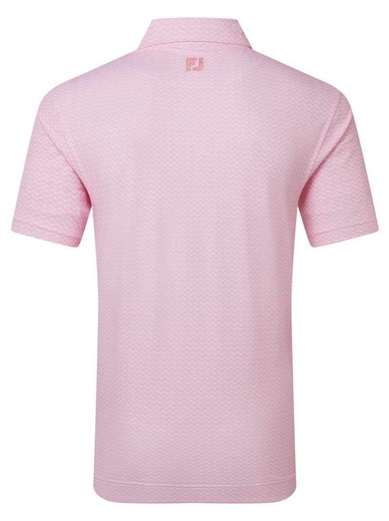 FootJoy Scallop Geo Pique polo de hombre, pink pop