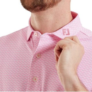 FootJoy Scallop Geo Pique polo de hombre, pink pop