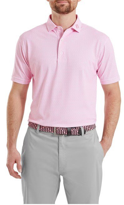 FootJoy Scallop Geo Pique polo de hombre, pink pop