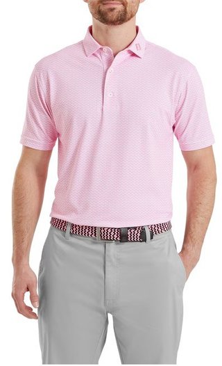 FootJoy Scallop Geo Pique polo de hombre, pink pop