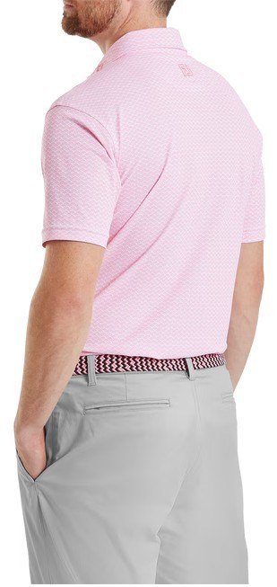 FootJoy Scallop Geo Pique polo de hombre, pink pop