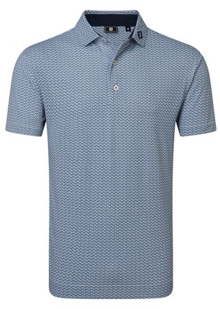 FootJoy Scallop Geo Pique polo de hombre, navy