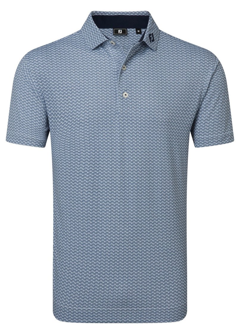 FootJoy Scallop Geo Pique polo de hombre, navy