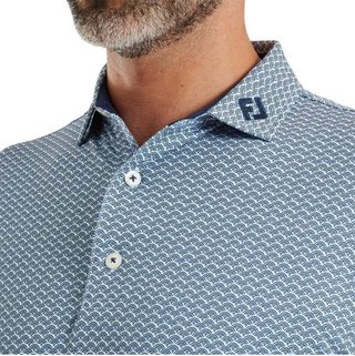 FootJoy Scallop Geo Pique polo de hombre, navy