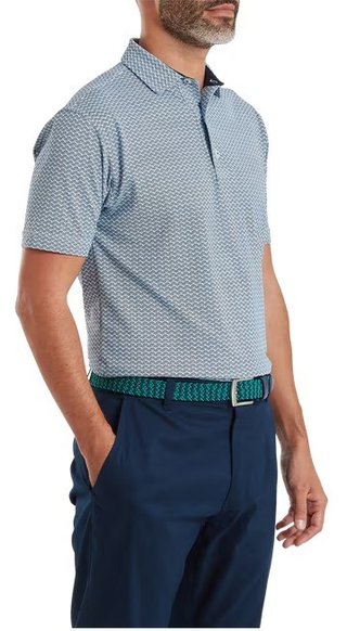 FootJoy Scallop Geo Pique polo de hombre, navy