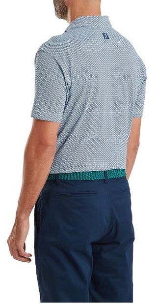 FootJoy Scallop Geo Pique polo de hombre, navy