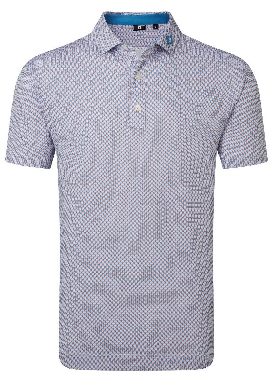 FootJoy Nautical Flag Print Lisle polo de hombre, nantucket red/coastal blue