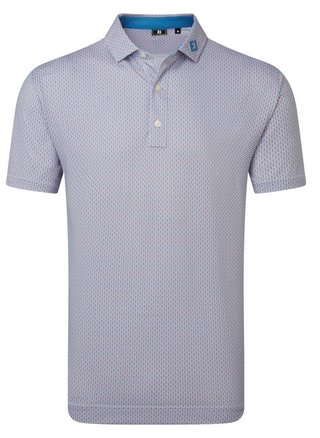 FootJoy Nautical Flag Print Lisle polo de hombre, nantucket red/coastal blue