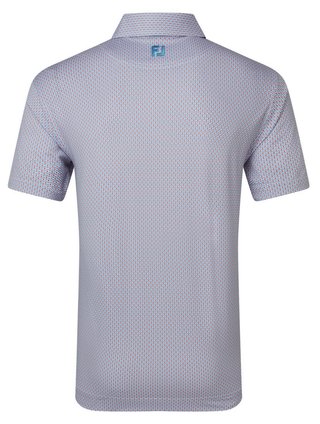 FootJoy Nautical Flag Print Lisle polo de hombre, nantucket red/coastal blue