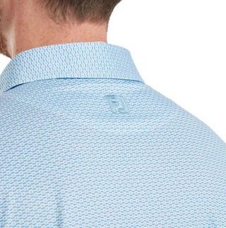 FootJoy Nautical Flag Print Lisle polo de hombre, blue reef/deep reef