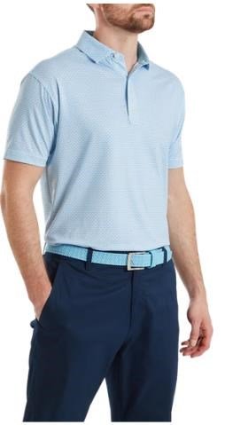FootJoy Nautical Flag Print Lisle polo de hombre, blue reef/deep reef