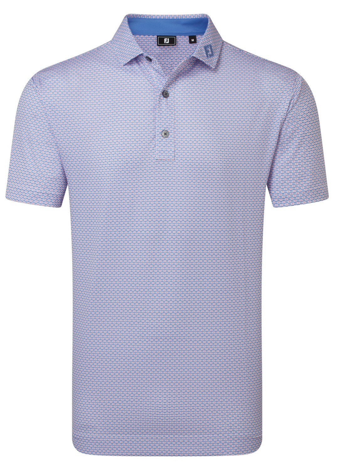 FootJoy Nautical Flag Print Lisle polo de hombre, pink pop/vivid violet