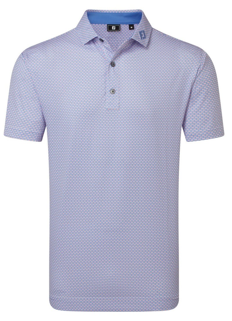 FootJoy Nautical Flag Print Lisle polo de hombre, pink pop/vivid violet