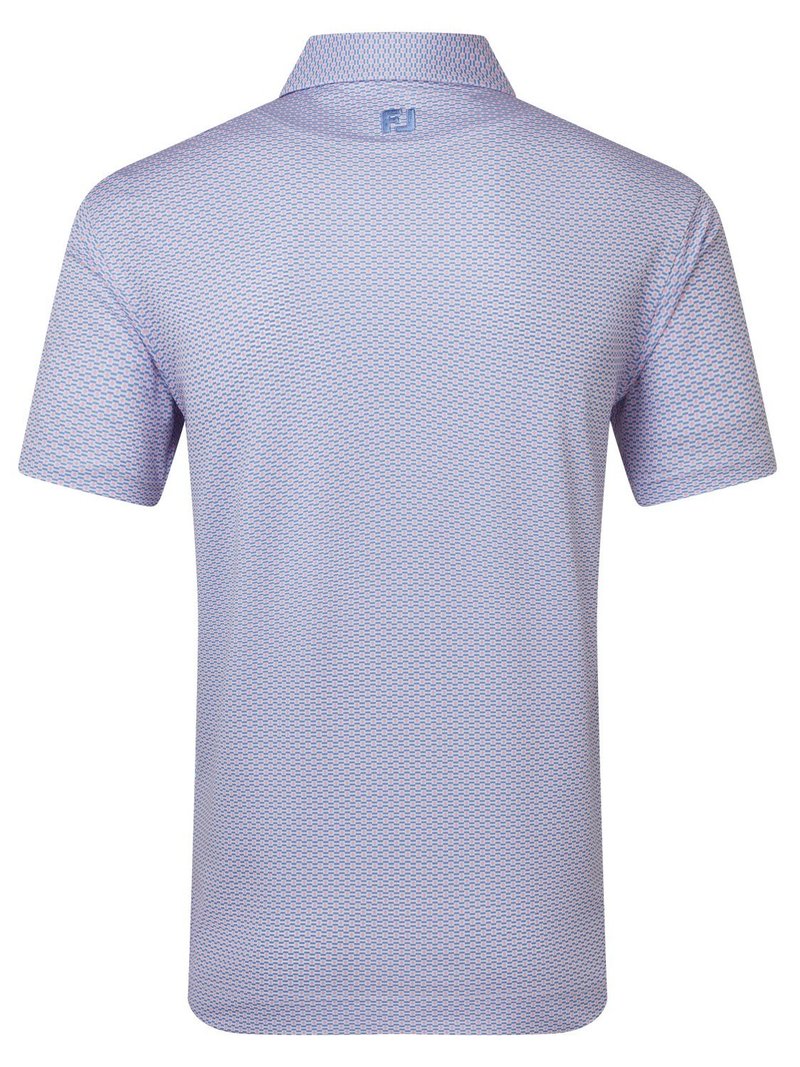FootJoy Nautical Flag Print Lisle polo de hombre, pink pop/vivid violet