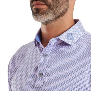 FootJoy Nautical Flag Print Lisle polo de hombre, pink pop/vivid violet
