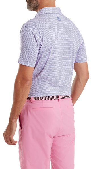 FootJoy Nautical Flag Print Lisle polo de hombre, pink pop/vivid violet
