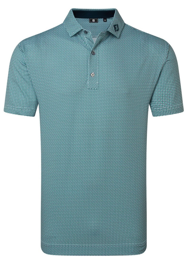 FootJoy Nautical Flag Print Lisle polo de hombre, field green/navy