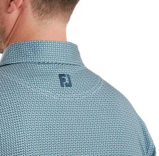 FootJoy Nautical Flag Print Lisle polo de hombre, field green/navy