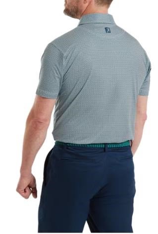 FootJoy Nautical Flag Print Lisle polo de hombre, field green/navy