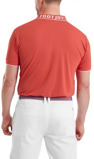 FootJoy FJ Wordmark Pique polo de hombre, nantucket red