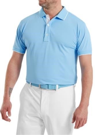 FootJoy FJ Wordmark Pique polo de hombre, blue reef