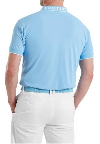 FootJoy FJ Wordmark Pique polo de hombre, blue reef