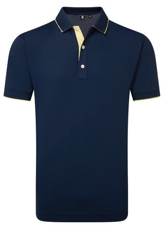 FootJoy FJ Wordmark Pique polo de hombre, azul marino