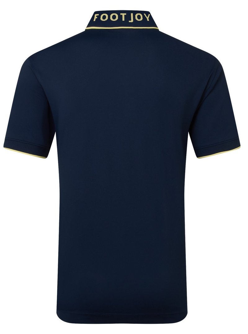 FootJoy FJ Wordmark Pique polo de hombre, azul marino