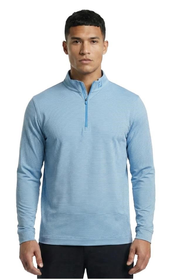 FootJoy Ottoman Stripe Chill-Out sudadera de hombre, chambray/coastal blue