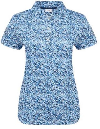 FootJoy Cap Sleeve Lisle polo de mujer, navy floral print