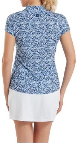 FootJoy Cap Sleeve Lisle polo de mujer, navy floral print