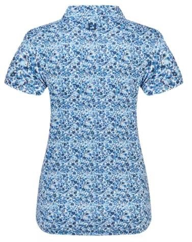 FootJoy Cap Sleeve Lisle polo de mujer, navy floral print