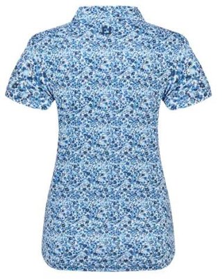 FootJoy Cap Sleeve Lisle polo de mujer, navy floral print