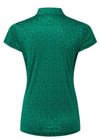 FootJoy Painted Floral Cap Sleeve Lisle polo de mujer, field green