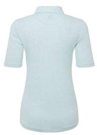 FootJoy Half Sleeve Ruched Lisle polo de mujer, azul glacial