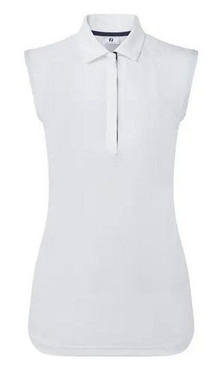 FootJoy Sleeveless Lisle polo de mujer, blanco
