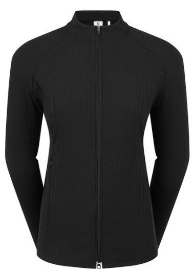 FootJoy Full-Zip Rib Midlayer sudadera de mujer, negra