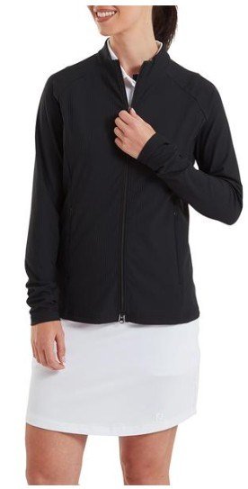 FootJoy Full-Zip Rib Midlayer sudadera de mujer, negra