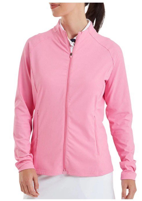FootJoy Full-Zip Rib Midlayer sudadera de mujer, rosa