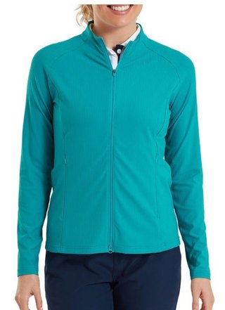 FootJoy Full-Zip Rib Midlayer sudadera de mujer, tile blue