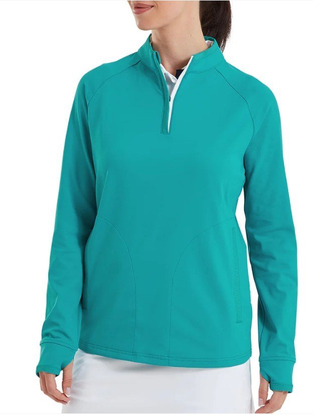 FootJoy Half-Zip Midlayer sudadera de mujer, tile blue