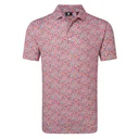 FootJoy Meadow Print Lisle polo de hombre, nantucket red/hambray/coastal blue