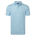 FootJoy Meadow Print Lisle polo de hombre, blue reef/sea glass/deep reef