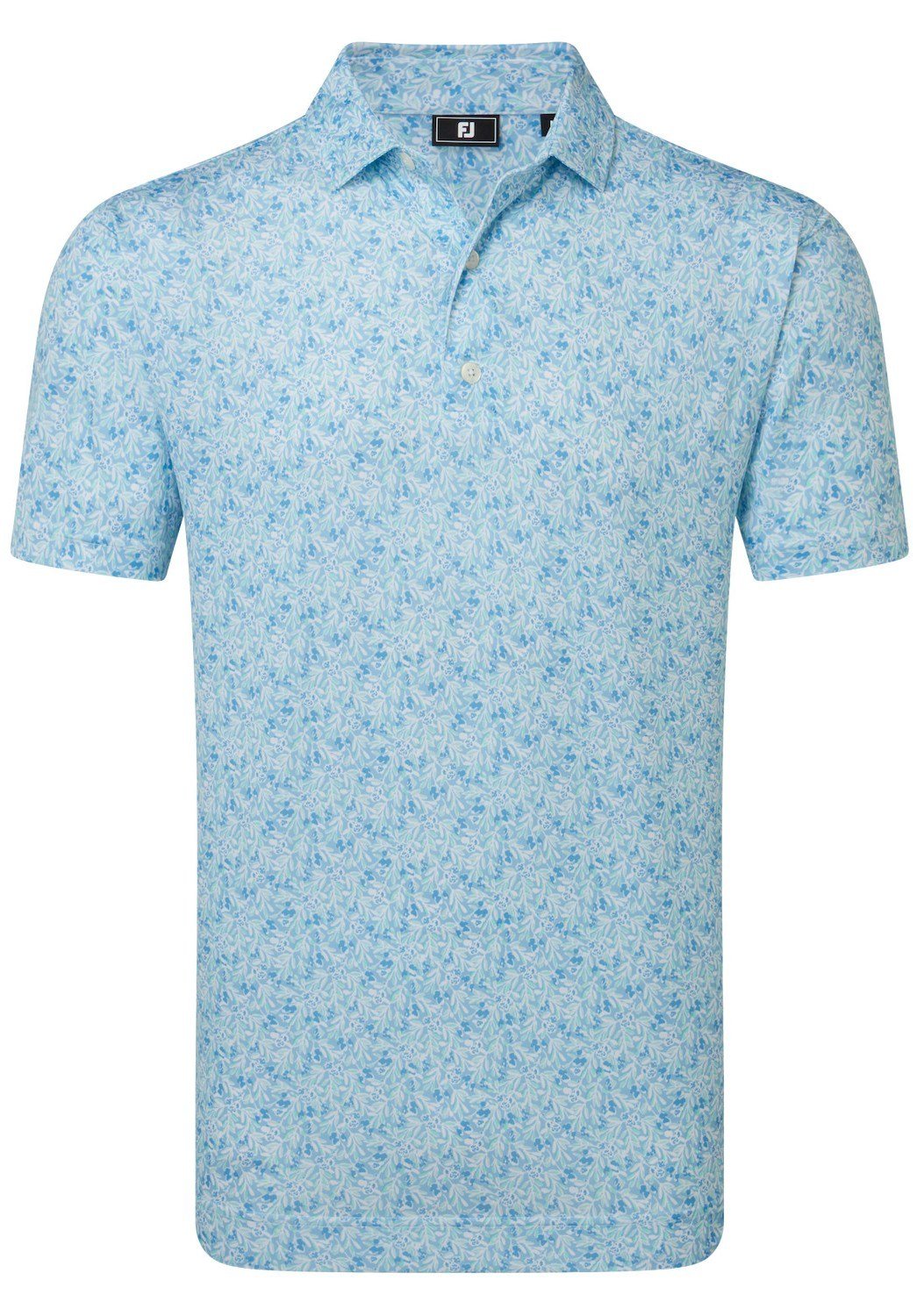 FootJoy Meadow Print Lisle polo de hombre, blue reef/sea glass/deep reef