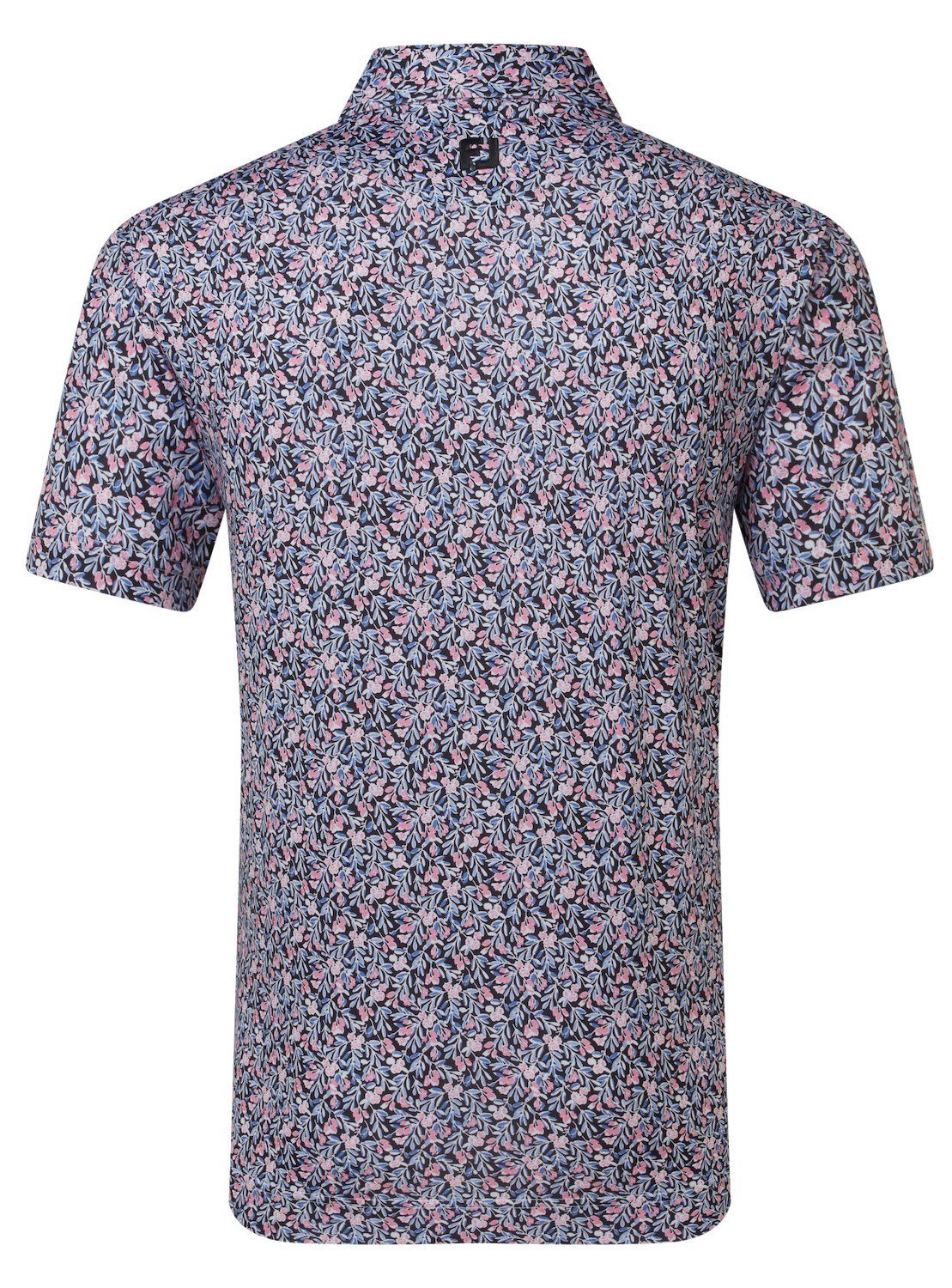 FootJoy Meadow Print Lisle polo de hombre, negro/vivid violet/pink pop
