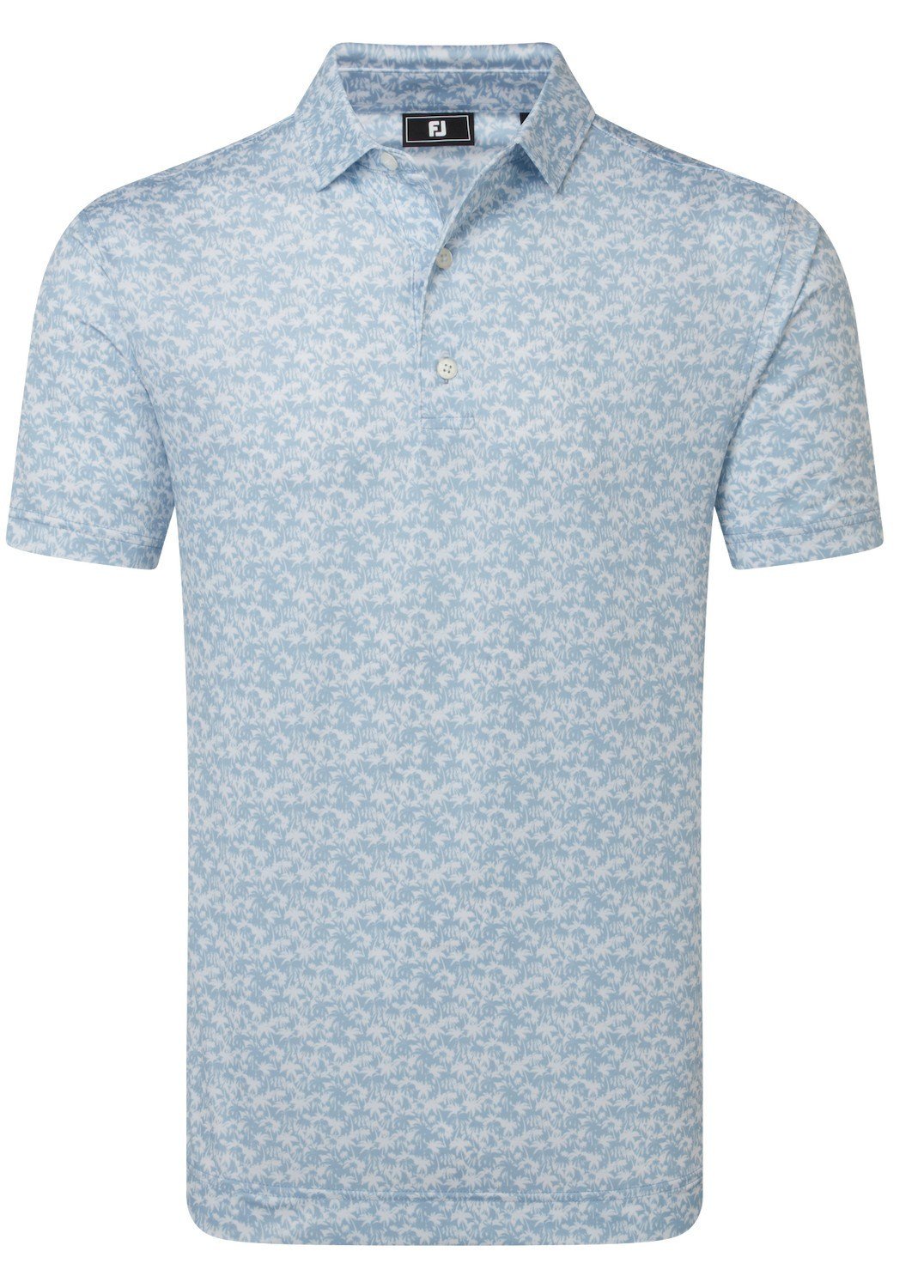 FootJoy Hidden Palm Print Lisle polo de hombre, chambray/white