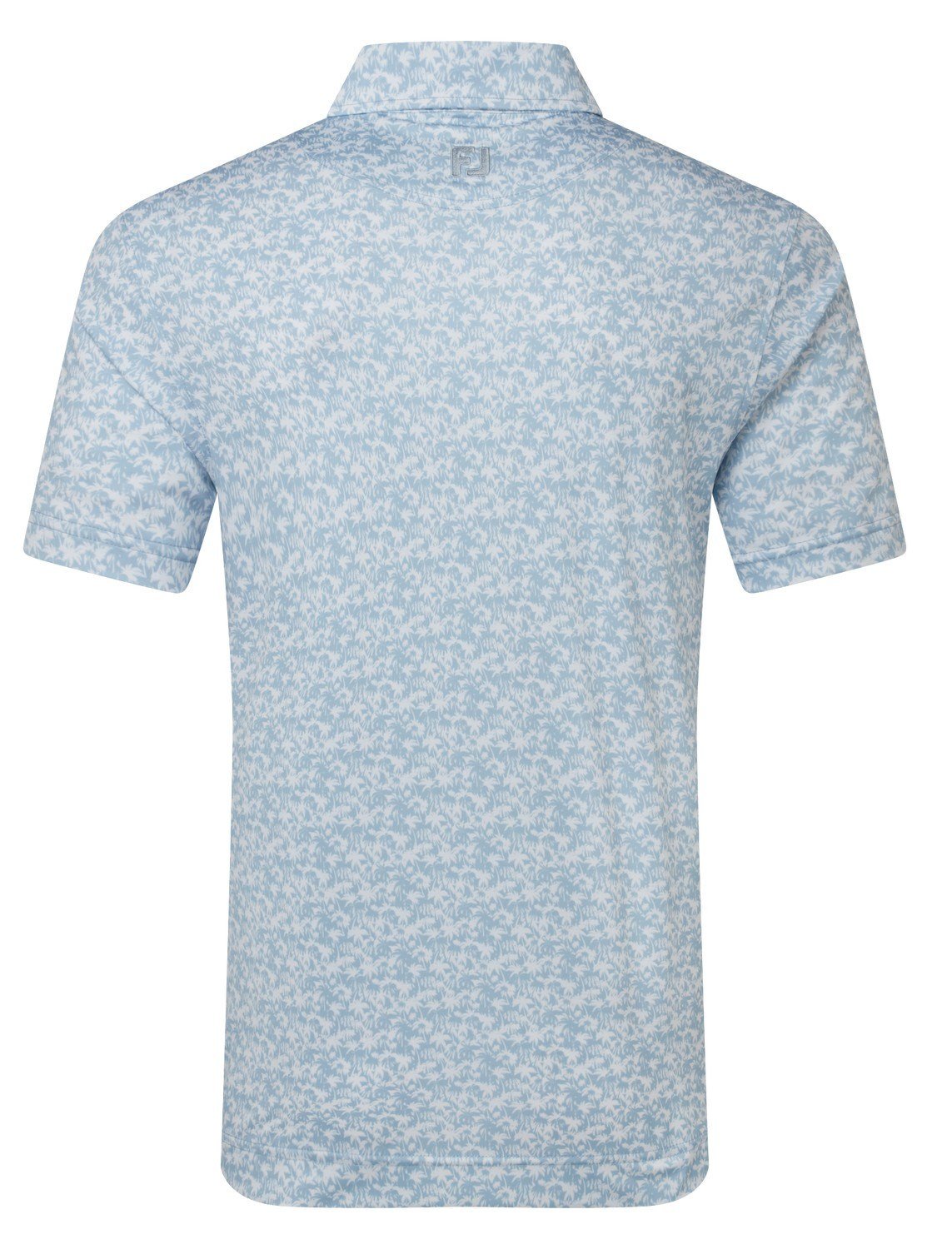 FootJoy Hidden Palm Print Lisle polo de hombre, chambray/white
